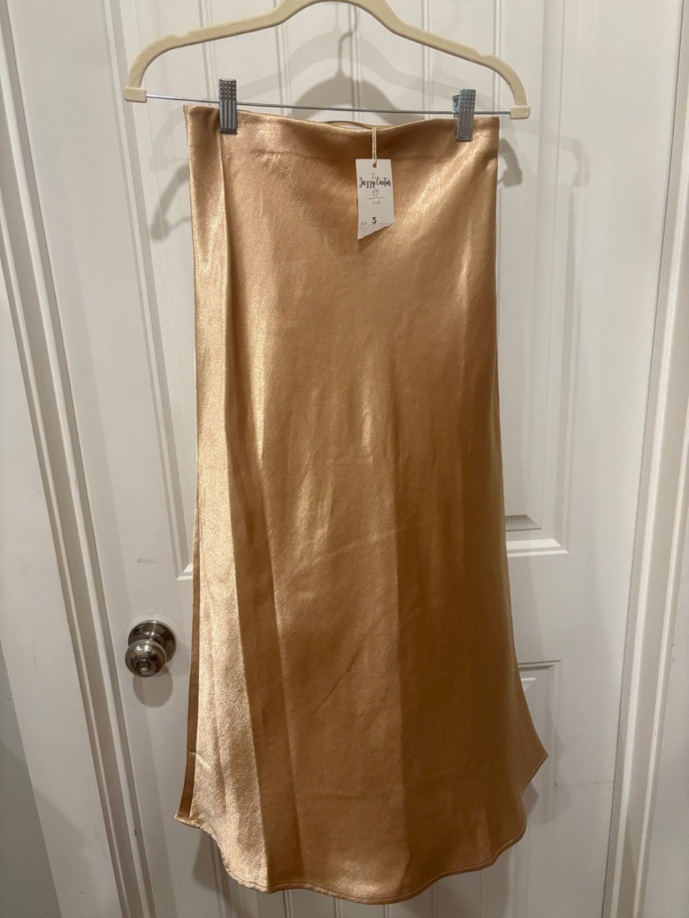 Double Zero Metallic Gold Midi Skirt